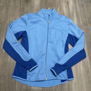 Nike Sphere Thermal Jacket Women's Full Zip Size L (12-14) Thumb Holes Blue